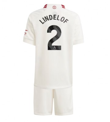 Manchester United Victor Lindelof #2 Tercera Equipación Niños 2023-24 Manga Corta (+ Pantalones cortos)